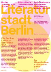 Literaturstadt Berlin - kulturpolitische Diskussionsrunde am 30.8. im LCB 